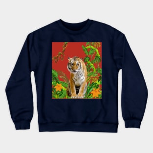 Tiger with Jungle Background Crewneck Sweatshirt